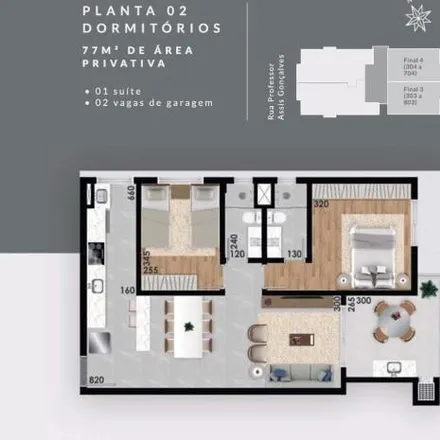 Buy this 2 bed apartment on Rua Professor Assis Gonçalves 897 in Água Verde, Curitiba - PR