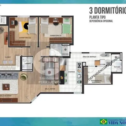 Buy this 3 bed apartment on Estrada Lavorato in Jardim Santa Barbara, Embu das Artes - SP