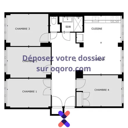 Rent this 4 bed apartment on 322 Avenue Berthelot in 69008 Lyon 8e Arrondissement, France