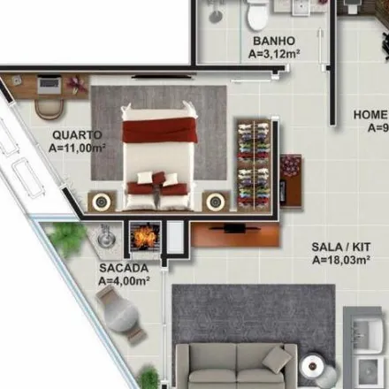 Buy this 1 bed apartment on Rua Maria Luíza Agostinho in Itacorubi, Florianópolis - SC
