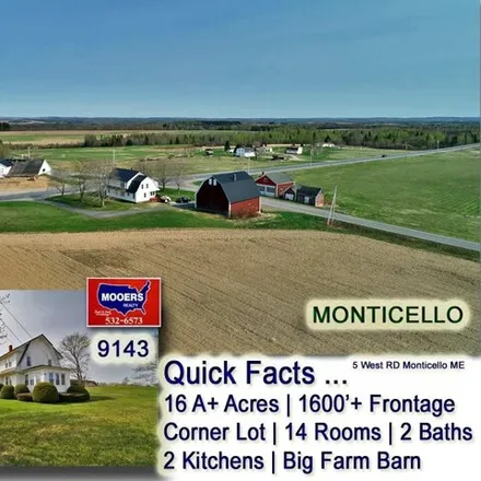 Buy this 6 bed house on 5 West Road in Monticello, ME 04760