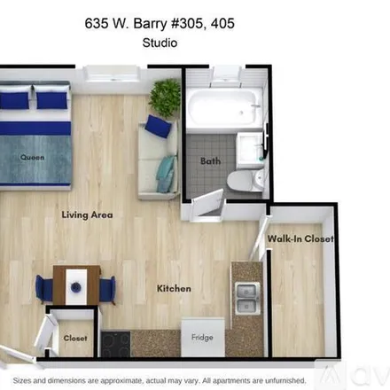 Rent this studio apartment on 635 W Barry Ave