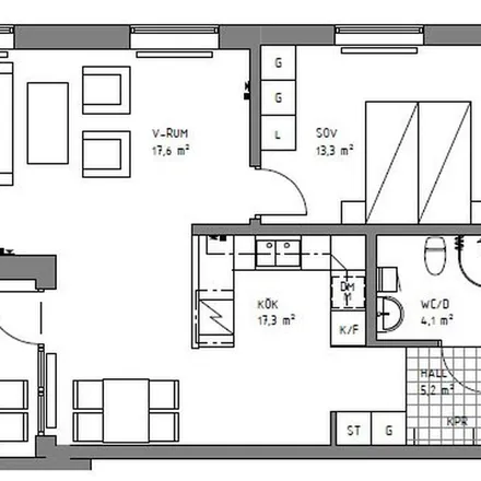 Rent this 2 bed apartment on Kanalgatan 26 in 931 31 Skellefteå, Sweden