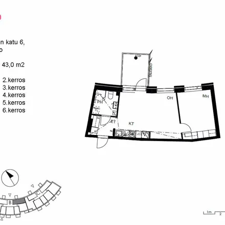 Rent this 2 bed apartment on Uuno Kailaan katu 6 in 02600 Espoo, Finland