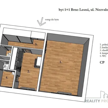 Rent this 2 bed apartment on Nezvalova 404/9 in 638 00 Brno, Czechia