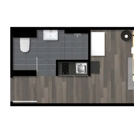 Rent this studio apartment on Frankfurter Akademie für Kommunikation und Design in Ostparkstraße 47-49, 60385 Frankfurt