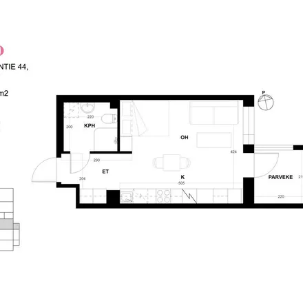Rent this 1 bed apartment on Tiilitehtaantie 44 in 40270 Jyväskylä, Finland