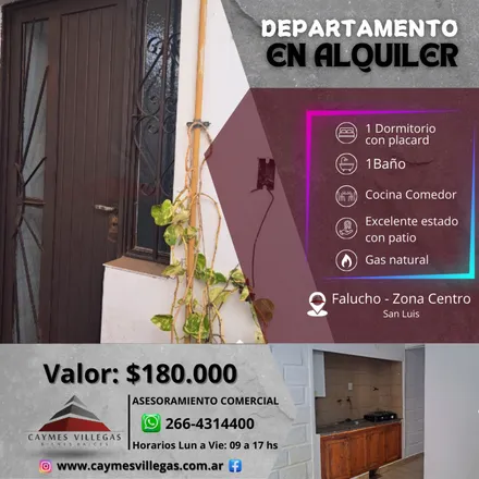 Rent this 1 bed condo on Falucho 1026 in Antártida Argentina, D5702 JRP San Luis