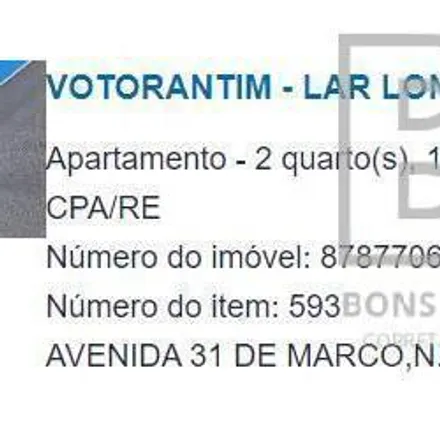 Buy this 2 bed apartment on Avenida 31 de Março in Jardim Paraíso, Votorantim - SP