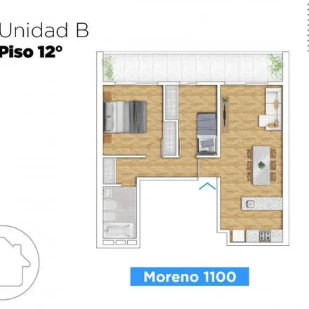 Buy this 2 bed apartment on Mariano Moreno 1175 in Rosario Centro, Rosario