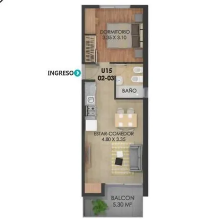 Buy this 1 bed apartment on Aaron Castellanos 426 in Luis Agote, Rosario