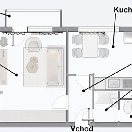 Rent this 1 bed apartment on Kruhová fontána - zlatá in Karlovo nám., 674 01 Třebíč
