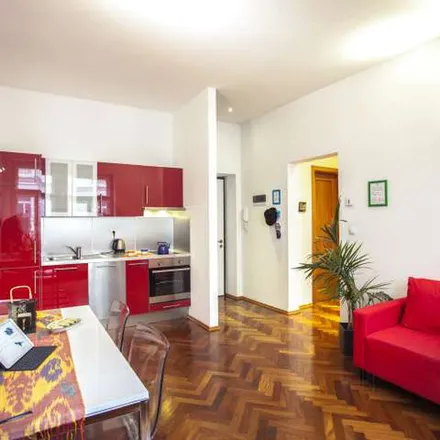 Rent this 1 bed apartment on Varšavská 1077/10 in 120 00 Prague, Czechia