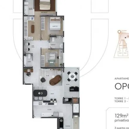 Buy this 3 bed apartment on Rua Professor Assis Gonçalves 1051 in Água Verde, Curitiba - PR