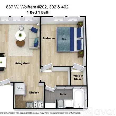 Rent this 1 bed apartment on 837 W Wolfram St