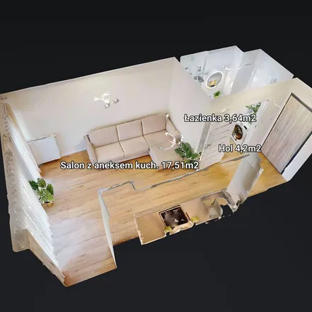 Rent this 1 bed apartment on Wielkopolska 42 in 80-180 Gdańsk, Poland
