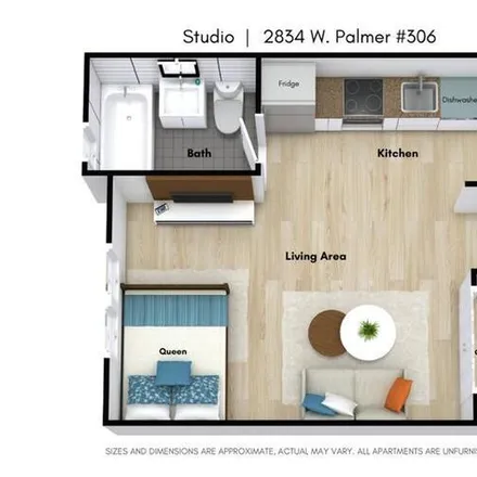 Rent this studio apartment on 2834 W Palmer St