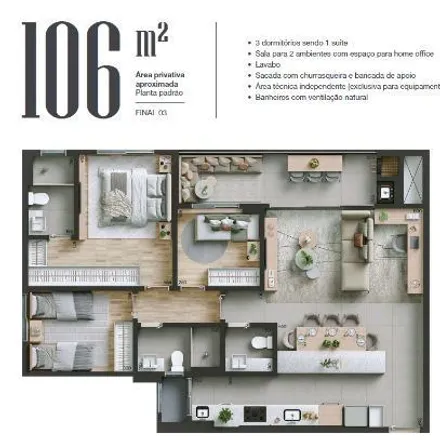 Buy this 3 bed apartment on Rua Professor Sebastião Paraná 606 in Vila Izabel, Curitiba - PR