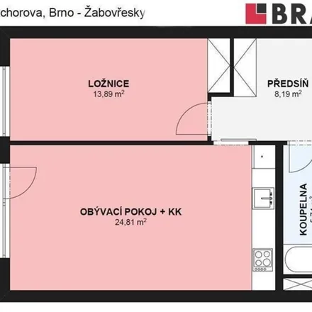 Rent this 2 bed apartment on Sochorova 3202/26 in 616 00 Brno, Czechia