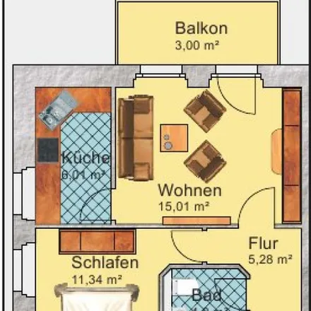 Rent this 2 bed apartment on Irmtraud-Morgner-Straße 5 in 09131 Chemnitz, Germany