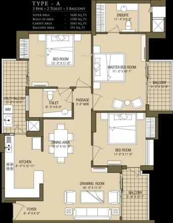 Rent this 3 bed apartment on unnamed road in Gautam Buddha Nagar, Noida - 201301