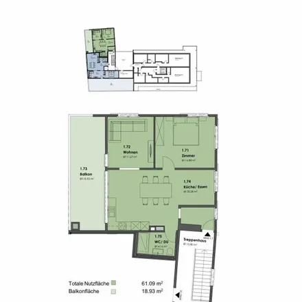 Rent this 3 bed apartment on Zentralstrasse 30 in 6030 Ebikon, Switzerland