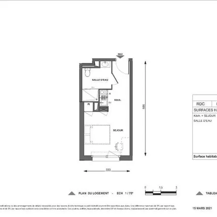 Rent this 1 bed apartment on 16 Rue de Saint-Étienne in 37300 Joué-lès-Tours, France