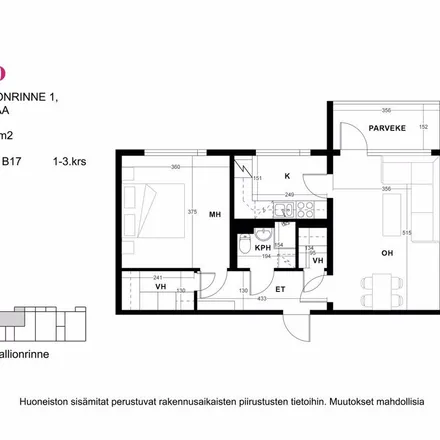 Rent this 2 bed apartment on Lintukallionrinne 1 in 01620 Vantaa, Finland