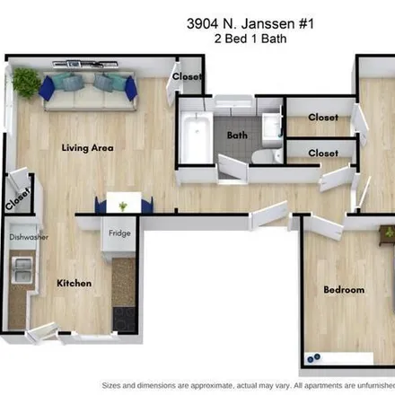 Rent this 2 bed apartment on 3904 N Janssen Ave