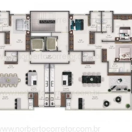 Buy this 3 bed apartment on Avenida Luiz Henrique da Silveira in Meia Praia, Itapema - SC