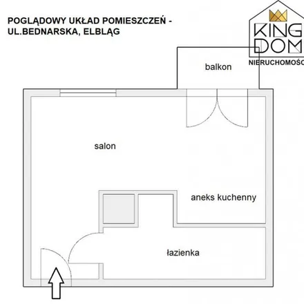 Rent this 1 bed apartment on Bednarska 11 in 82-300 Elbląg, Poland