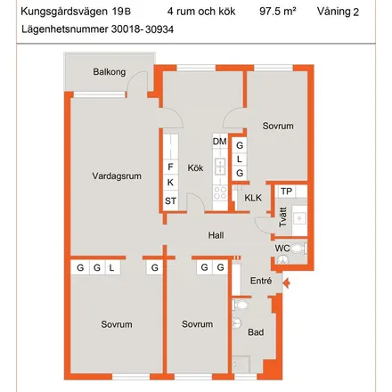 Rent this 4 bed apartment on Kungsgårdsvägen 27 in 392 37 Kalmar, Sweden