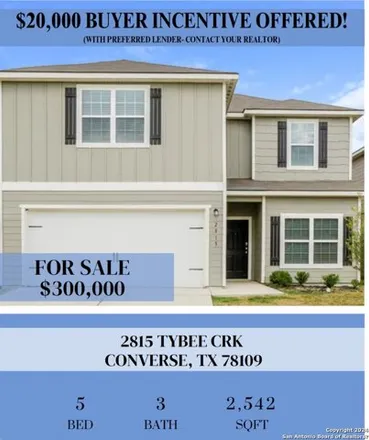 Buy this 5 bed house on Tybee Creek in Bexar County, TX 78262