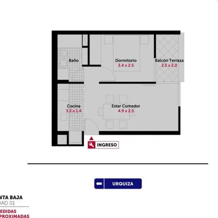 Buy this 1 bed apartment on Justo José de Urquiza 2821 in Alberto Olmedo, Rosario