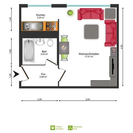 Rent this 1 bed apartment on Braugäßchen 1 in 01169 Dresden, Germany