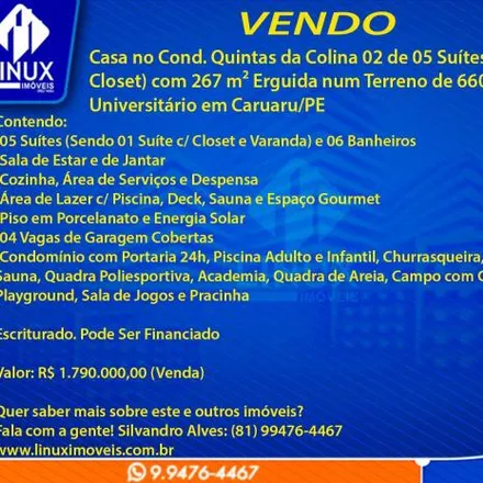 Buy this 5 bed house on Rodovia PE-095 in Universitário, Caruaru - PE
