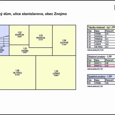 Rent this 2 bed apartment on Stanislavova 1621/36 in 669 02 Znojmo, Czechia