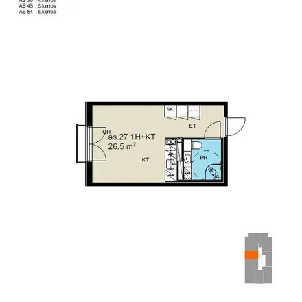 Rent this 1 bed apartment on Vesangantie 2 in 40700 Jyväskylä, Finland