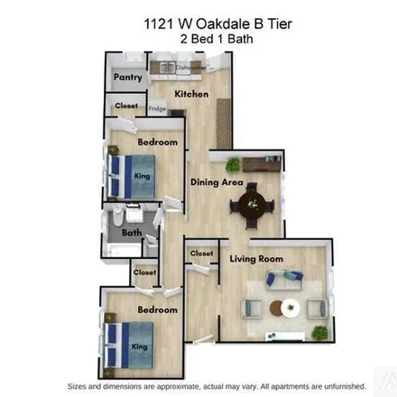 Rent this 2 bed apartment on 1121 W Oakdale Ave