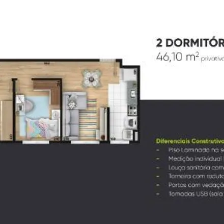 Buy this 1 bed apartment on Rua Irmã Genoveva Valenga 44 in Cidade Industrial de Curitiba, Curitiba - PR