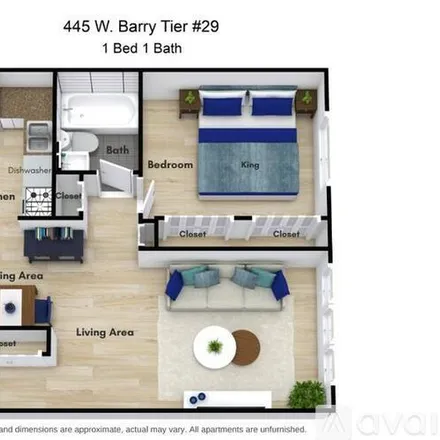 Rent this 1 bed apartment on 445 W Barry Ave