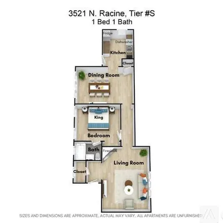 Rent this 1 bed apartment on 3521 N Racine Ave