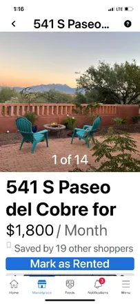 Rent this 2 bed townhouse on 541 S Paseo del Cobre