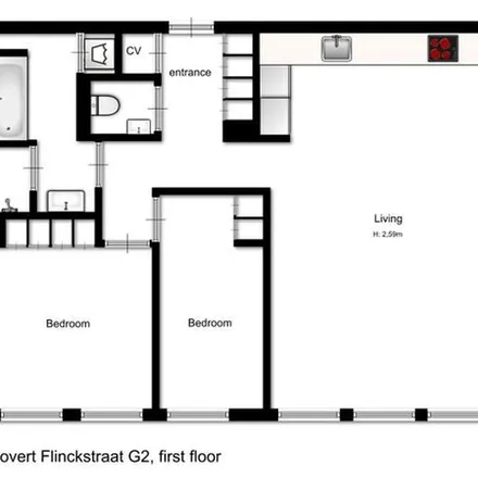 Rent this 3 bed apartment on Govert Flinckstraat 120A in 1072 EM Amsterdam, Netherlands