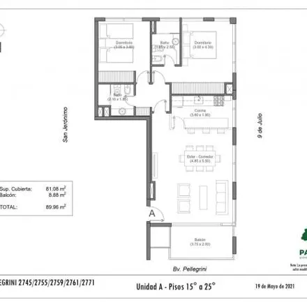 Buy this 2 bed apartment on Bulevar Pellegrini 2755 in Ex-Plaza España, Santa Fe