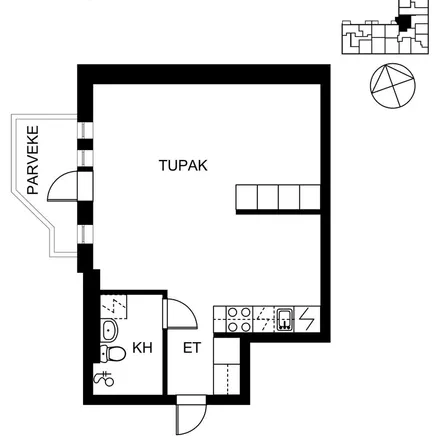 Rent this 1 bed apartment on Rauhankatu 26 in 15110 Lahti, Finland