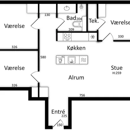 Rent this 4 bed apartment on Møllehatten 20 in 8240 Risskov, Denmark