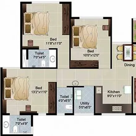 Rent this 3 bed apartment on Agra Mumbai Road in Nashik District, Nashik - 422003