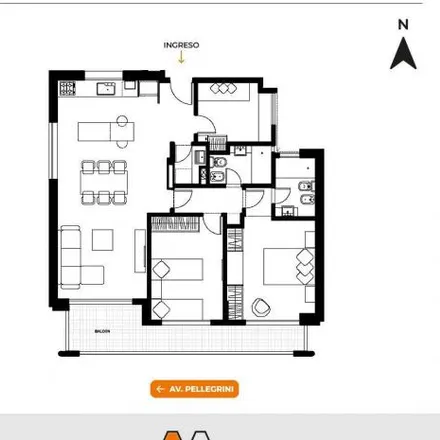 Buy this 3 bed apartment on Avenida Carlos Pellegrini 462 in Rosario Centro, Rosario