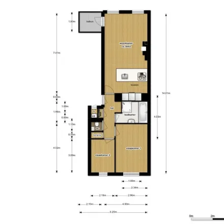 Rent this 2 bed apartment on Café Boeimeer in Godevaert Montensstraat 23, 4811 PD Breda